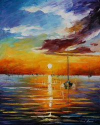 Leonid Afremov Resting With The Sun painting