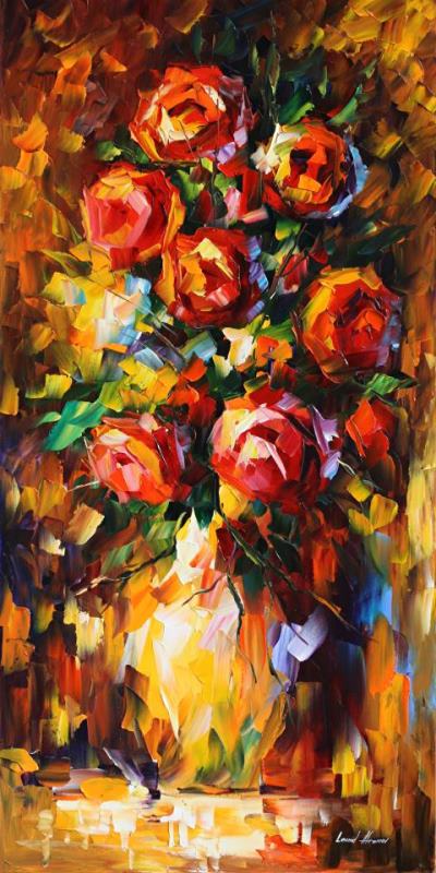 Summer Roses painting - Leonid Afremov Summer Roses Art Print