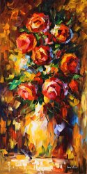 Leonid Afremov Summer Roses painting