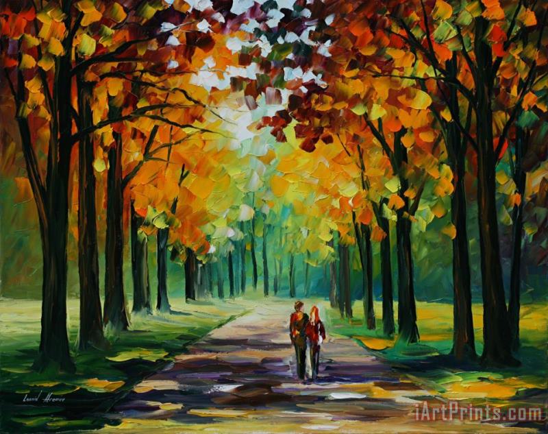 Sunny Autumn painting - Leonid Afremov Sunny Autumn Art Print
