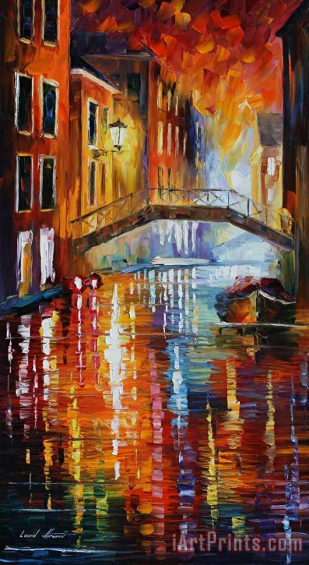 The Canals Of Venice painting - Leonid Afremov The Canals Of Venice Art Print