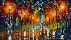 Leonid Afremov The Scent Of The Rain painting