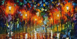 Leonid Afremov The Scent Of The Rain painting