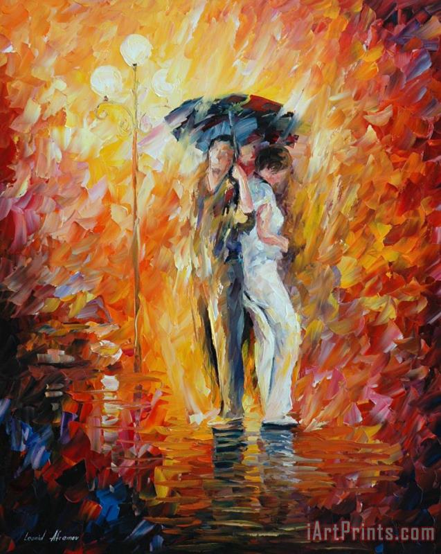 Under One Umbrella painting - Leonid Afremov Under One Umbrella Art Print