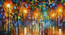 Leonid Afremov Unexpected Meeting painting