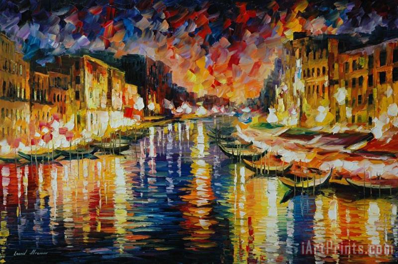 Venice Grand Canal painting - Leonid Afremov Venice Grand Canal Art Print