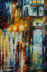 Leonid Afremov West Palm Beach - City Place painting