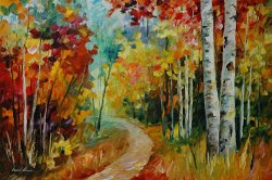 Leonid Afremov White Birches