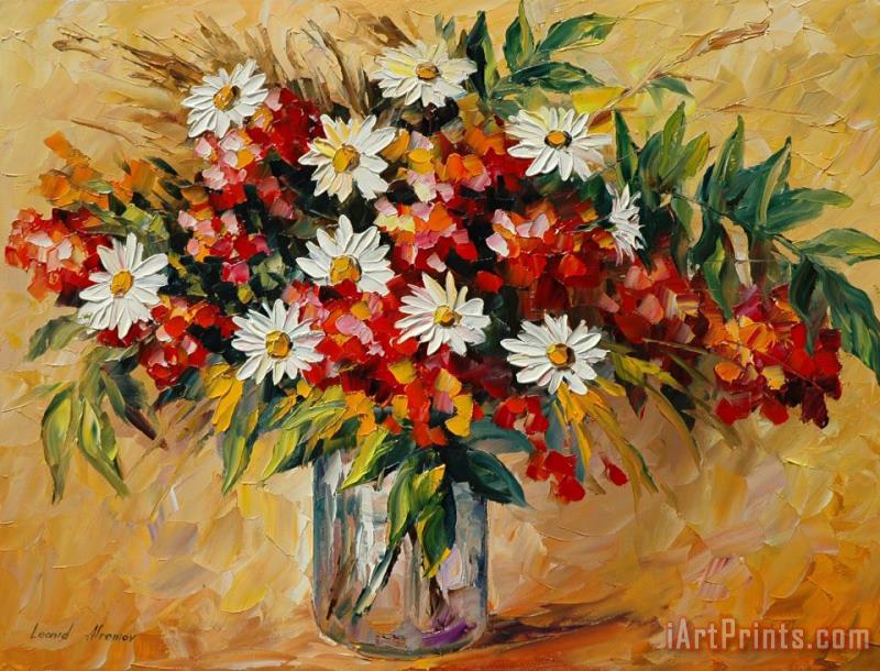 Wildflowers painting - Leonid Afremov Wildflowers Art Print