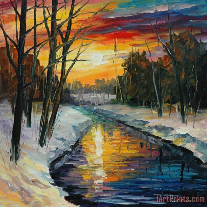 Winter painting - Leonid Afremov Winter Art Print