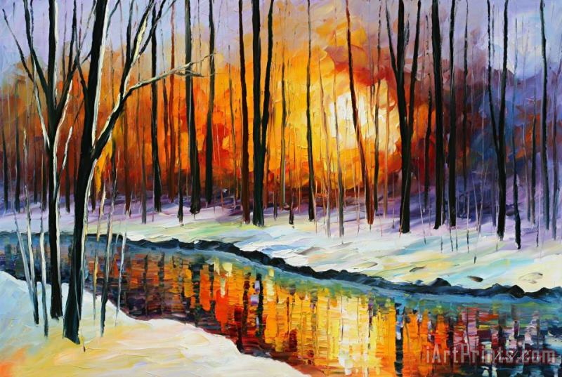 Leonid Afremov Winter Sun Art Print