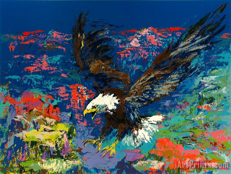 Leroy Neiman American Bald Eagle Art Painting