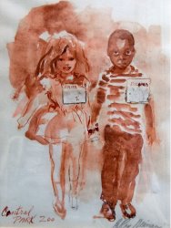 Leroy Neiman Anita And Richard at The Central Park Zoo painting