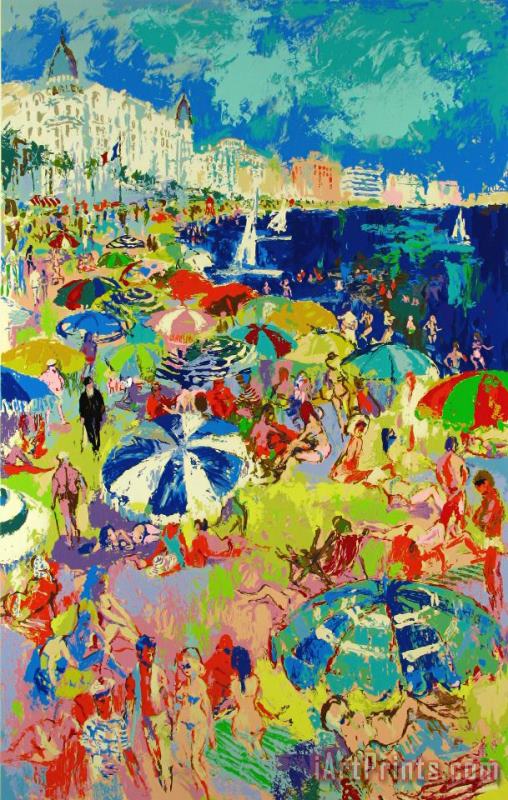 Beach at Cannes painting - Leroy Neiman Beach at Cannes Art Print