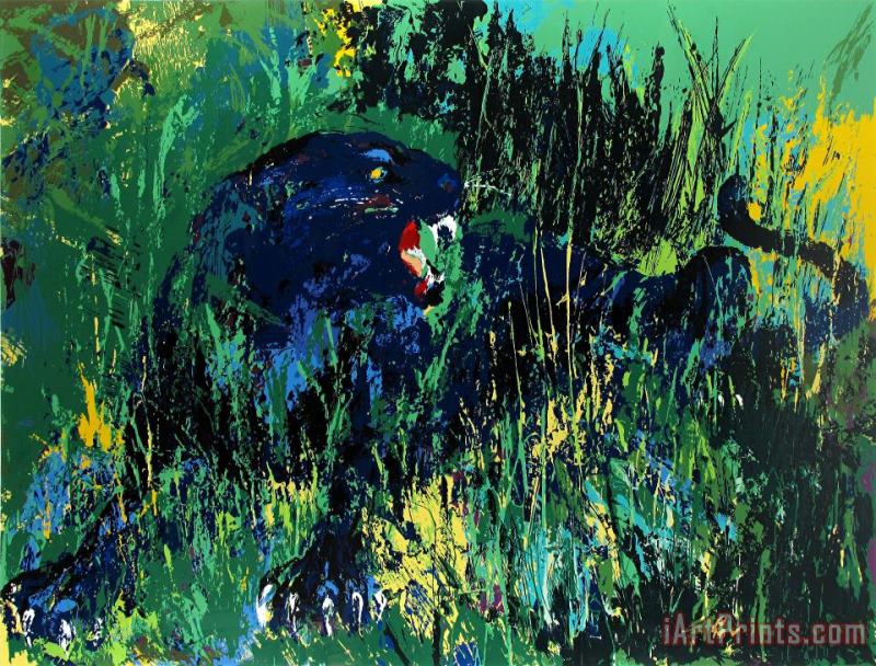 Leroy Neiman Black Panther Art Painting