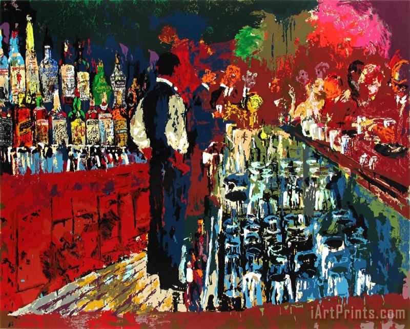 Leroy Neiman Chicago Key Club Bar Art Painting