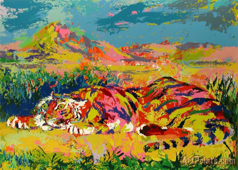 Delacroix's Tiger painting - Leroy Neiman Delacroix's Tiger Art Print