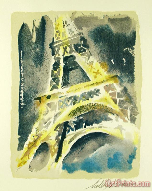 Eiffel Tower painting - Leroy Neiman Eiffel Tower Art Print