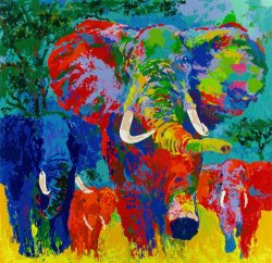Leroy Neiman Elephant Charge