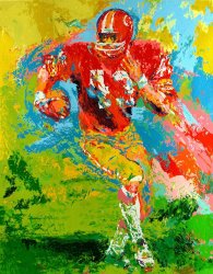 Leroy Neiman End Around (larry Brown) painting