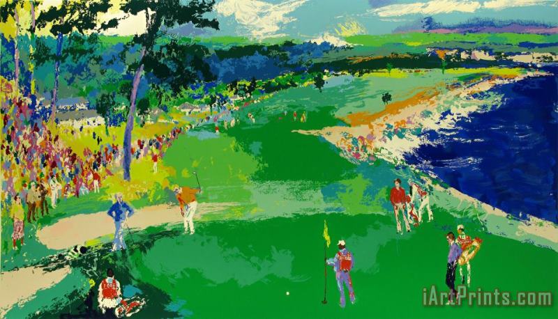 Golf Putting Pebble Beach painting - Leroy Neiman Golf Putting Pebble Beach Art Print