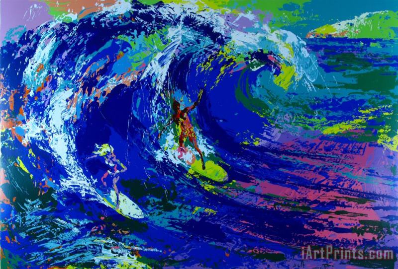 Leroy Neiman Hawaiian Surfers Art Painting