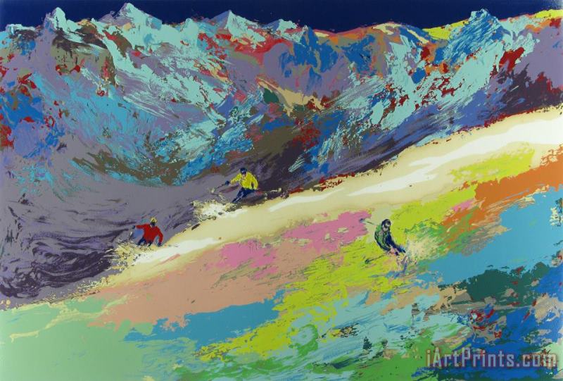 High Altitude Skiing painting - Leroy Neiman High Altitude Skiing Art Print