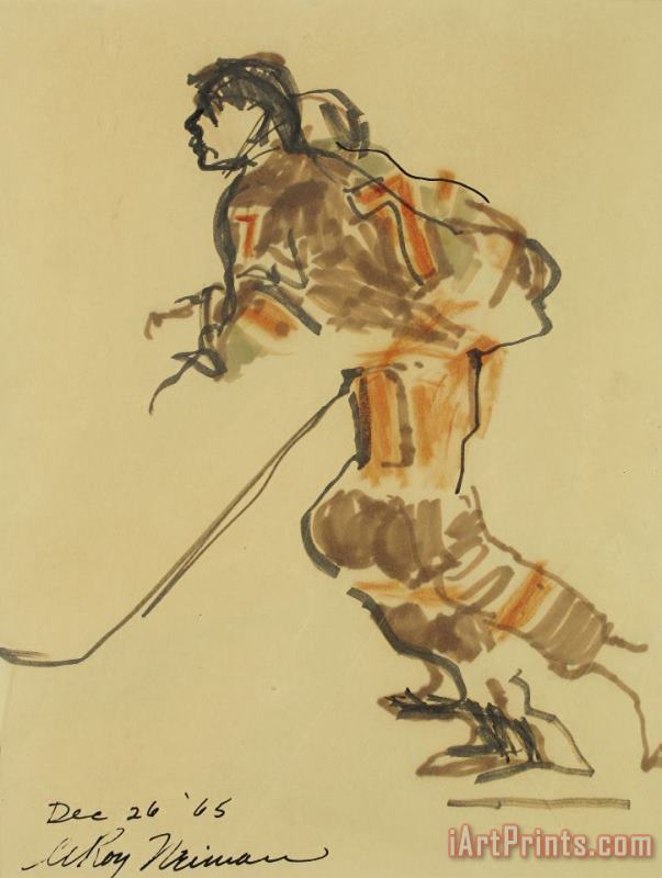 Hockey Dec 26, '65 painting - Leroy Neiman Hockey Dec 26, '65 Art Print