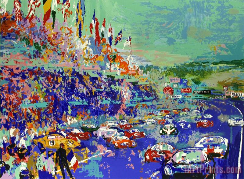 Leroy Neiman Lemans Grand Prix D' Endurance Art Painting