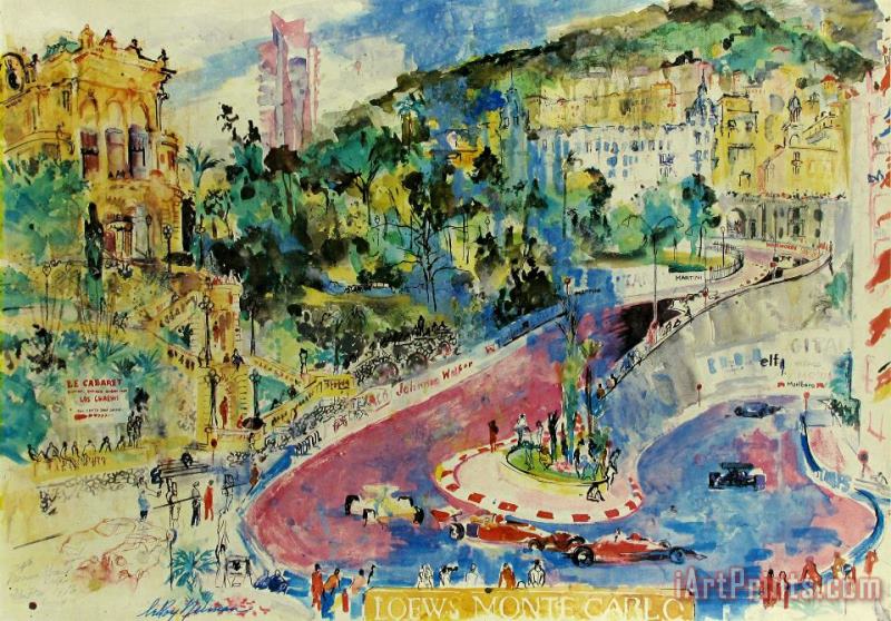 Loews Monte Carlo painting - Leroy Neiman Loews Monte Carlo Art Print