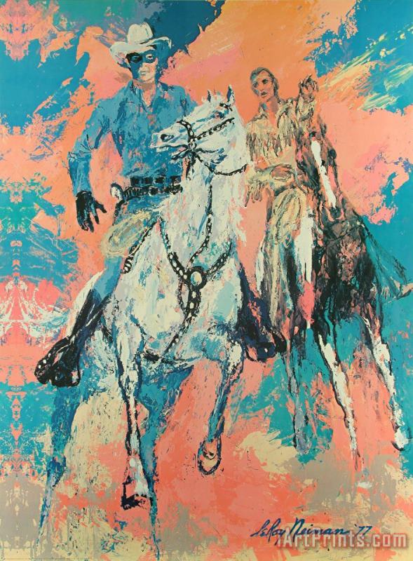 Leroy Neiman Lone Ranger And Tonto Art Painting