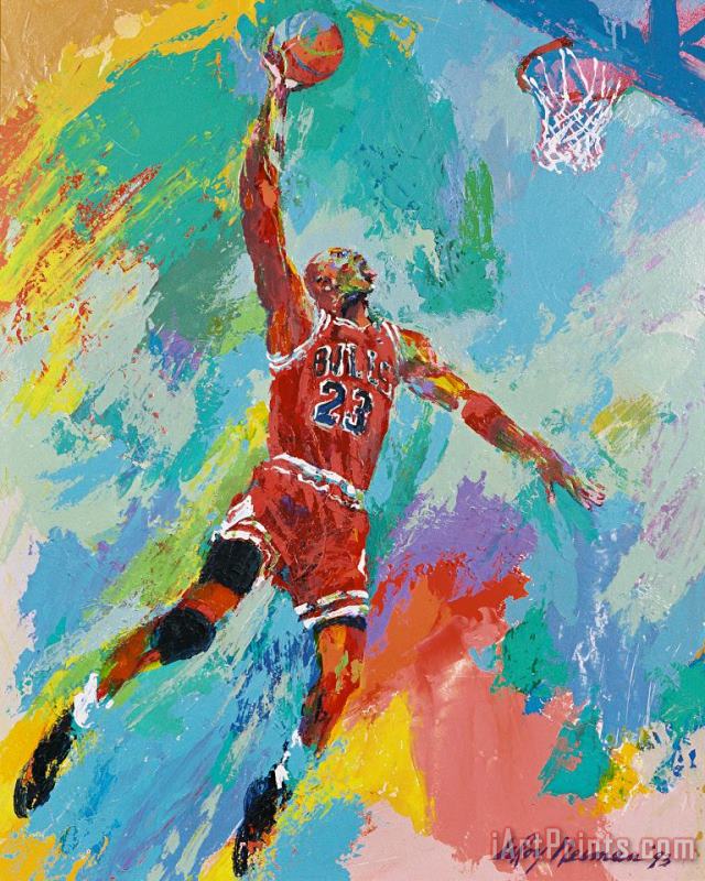 Michael Jordan painting - Leroy Neiman Michael Jordan Art Print