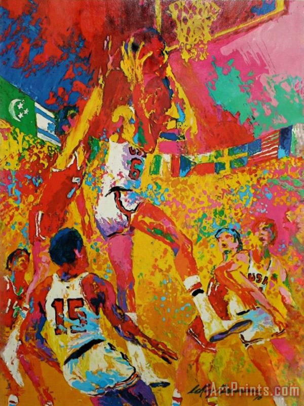 Leroy Neiman Olympic Basketball Art Print