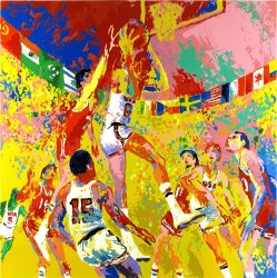 Leroy Neiman Olympic Basketball painting