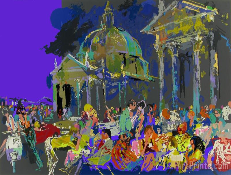 Piazza Del Popolo Rome painting - Leroy Neiman Piazza Del Popolo Rome Art Print