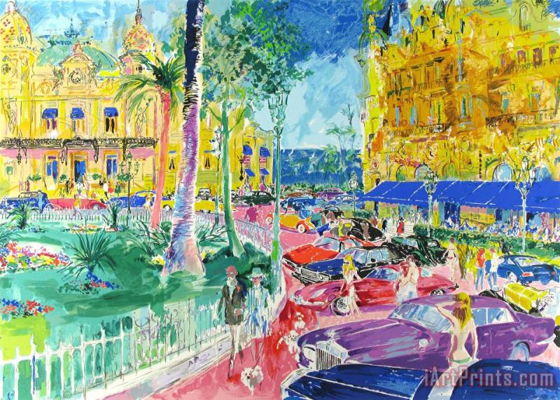 Place Du Casino, Monte Carlo painting - Leroy Neiman Place Du Casino, Monte Carlo Art Print