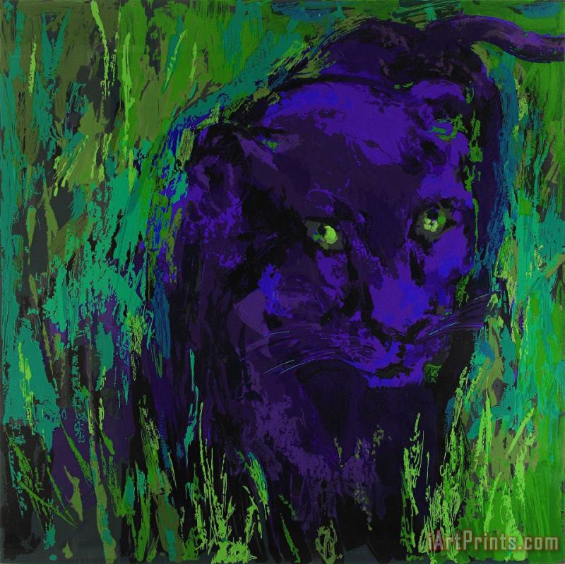 Leroy Neiman Portrait of The Black Panther Art Painting