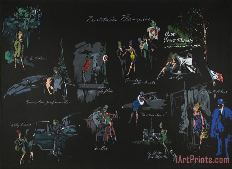 Prostitutee Francaise (la Nuit De Paris) painting - Leroy Neiman Prostitutee Francaise (la Nuit De Paris) Art Print