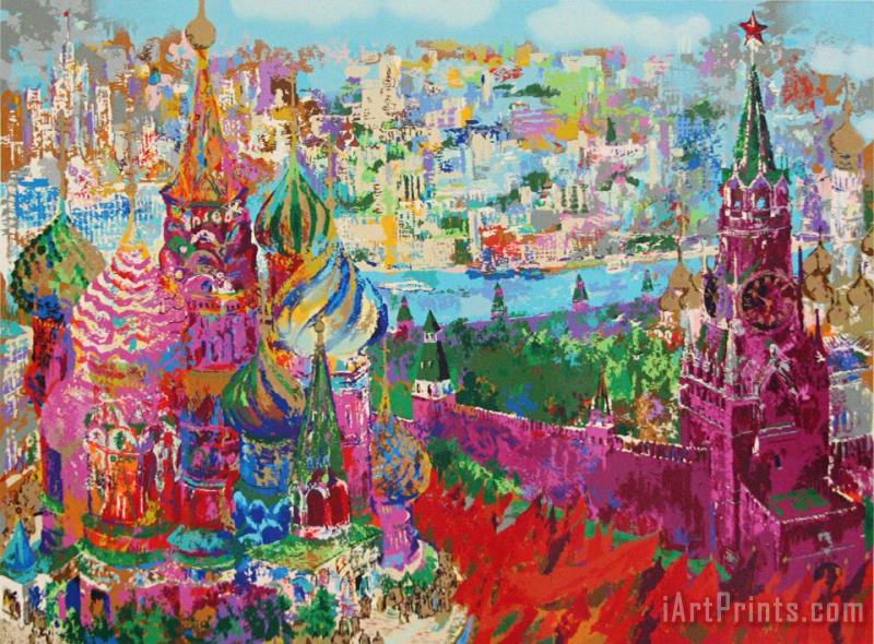 Leroy Neiman Red Square Panorama Art Painting