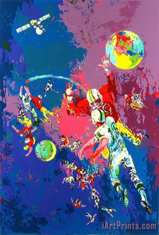 Satellite Football painting - Leroy Neiman Satellite Football Art Print