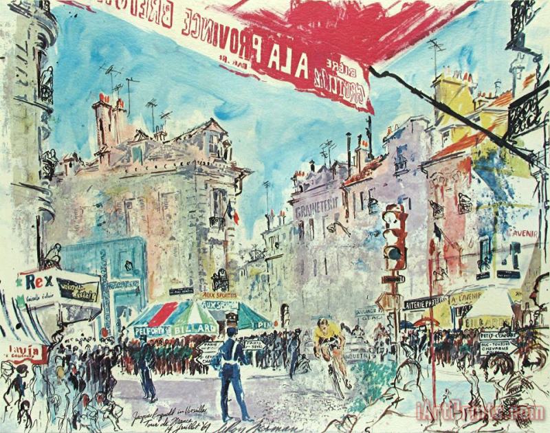 Tour De France, Versailles painting - Leroy Neiman Tour De France, Versailles Art Print