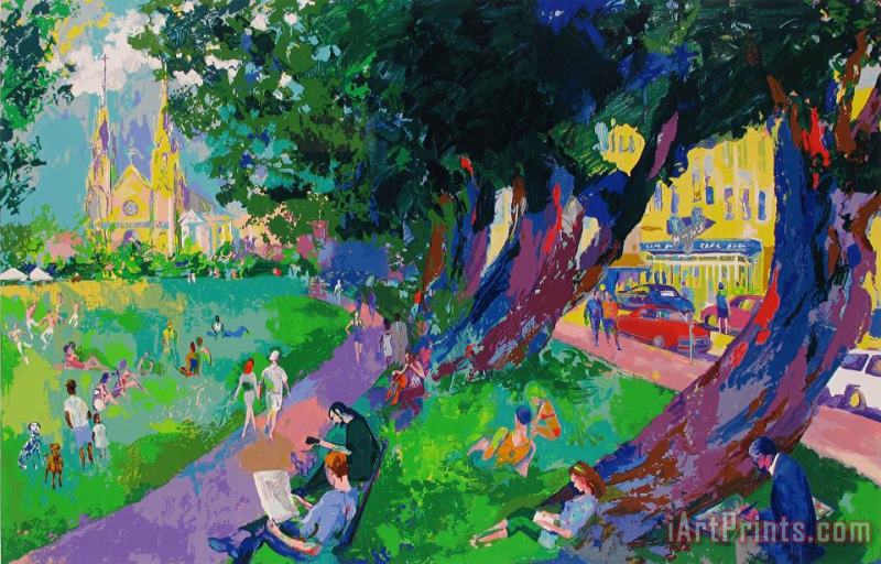 Leroy Neiman Washington Square Park Art Painting
