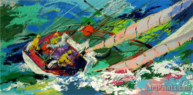 Leroy Neiman Yawl Sailing Art Painting