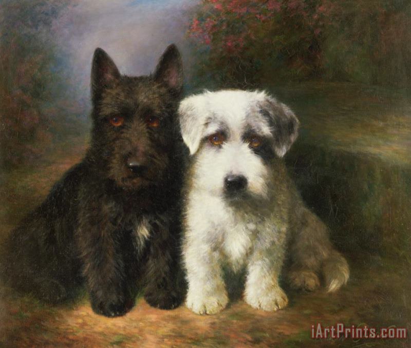 A Scottish and a Sealyham Terrier painting - Lilian Cheviot A Scottish and a Sealyham Terrier Art Print