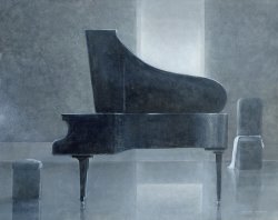 Lincoln Seligman Black Piano 2004 painting