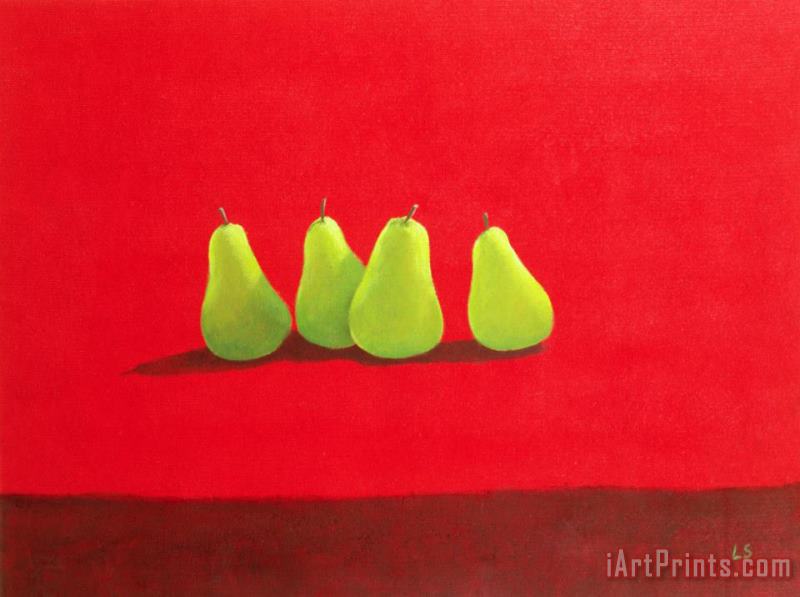 Lincoln Seligman Pears On Red Cloth Art Print