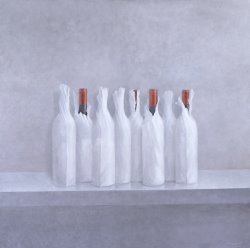 Lincoln Seligman Wrapped Bottles On Grey 2005 painting