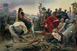 Lionel Noel Royer Vercingetorix throws down his arms at the feet of Julius Caesar