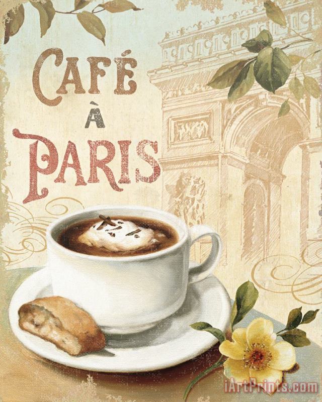 Cafe in Europe I painting - Lisa Audit Cafe in Europe I Art Print