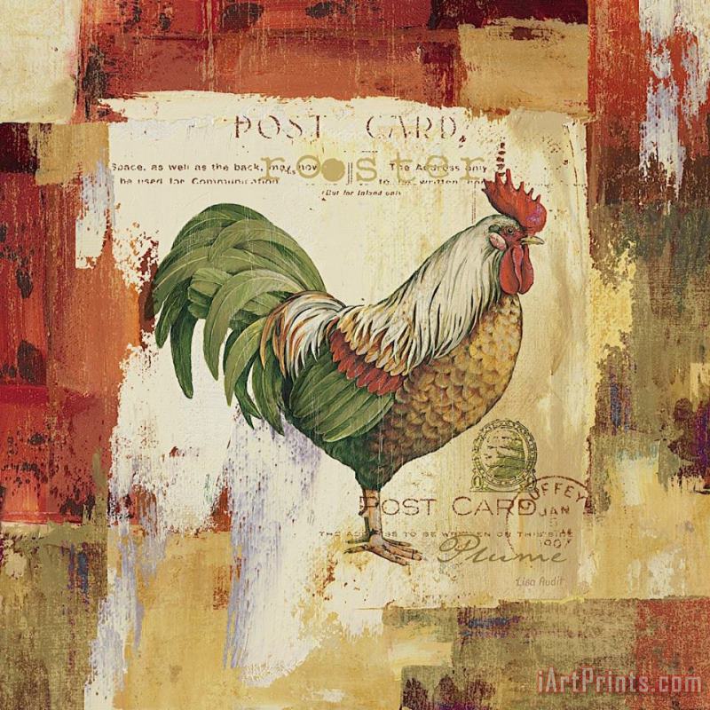 Lisa Audit Colorful Roosters I Art Print